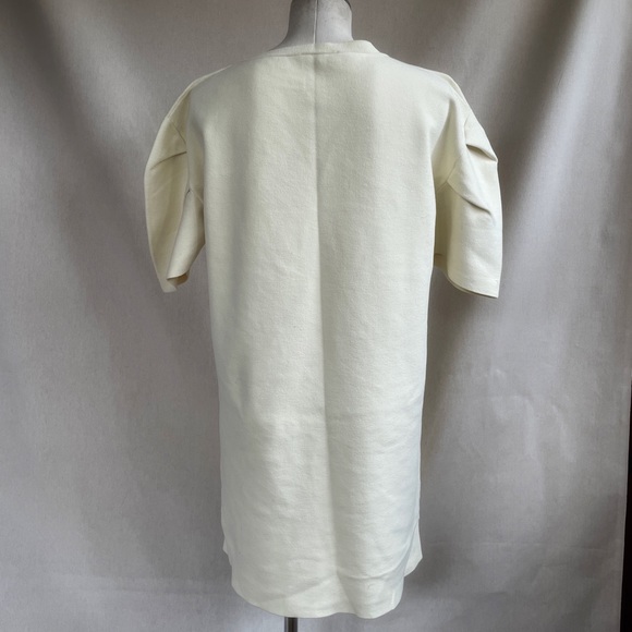 Structured Sleeve Cream Knit Dress - Picture 2 of 7